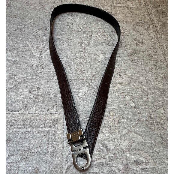 Men's Salvatore Ferragamo Reversible Leather Belt – Black/Brown, Size 31 - Picture 7 of 13